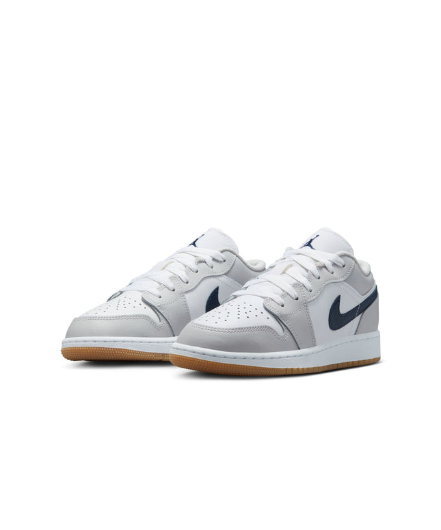 Air Jordan Big Kids 1 Low - White/Midnight Navy