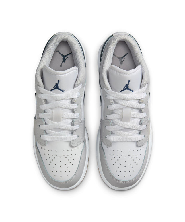 Air Jordan Big Kids 1 Low - White/Midnight Navy