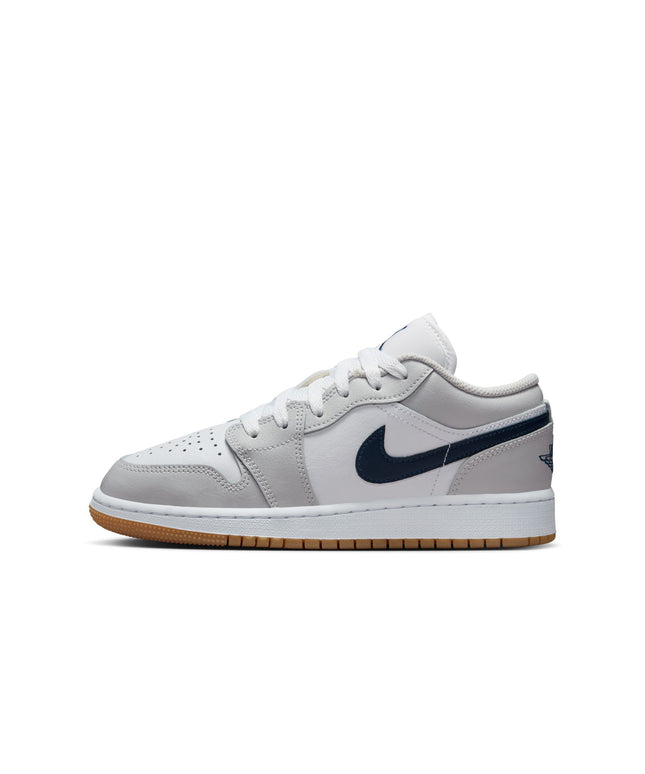 Air Jordan Big Kids 1 Low - White/Midnight Navy