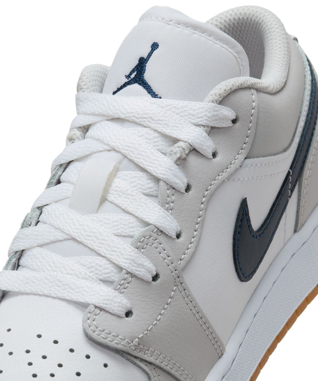 Air Jordan Big Kids 1 Low - White/Midnight Navy