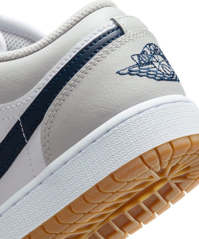 Air Jordan Big Kids 1 Low - White/Midnight Navy