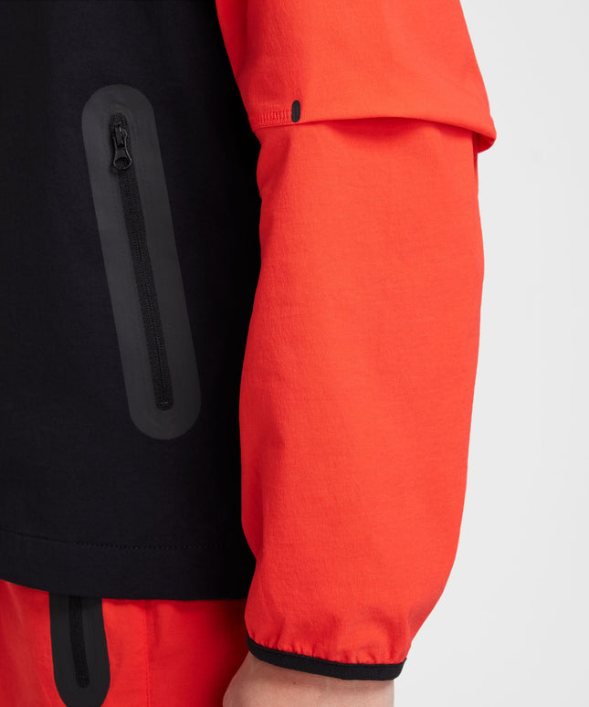 Nike Boys Tech Fleece Hoodie - Black/Light Crimson