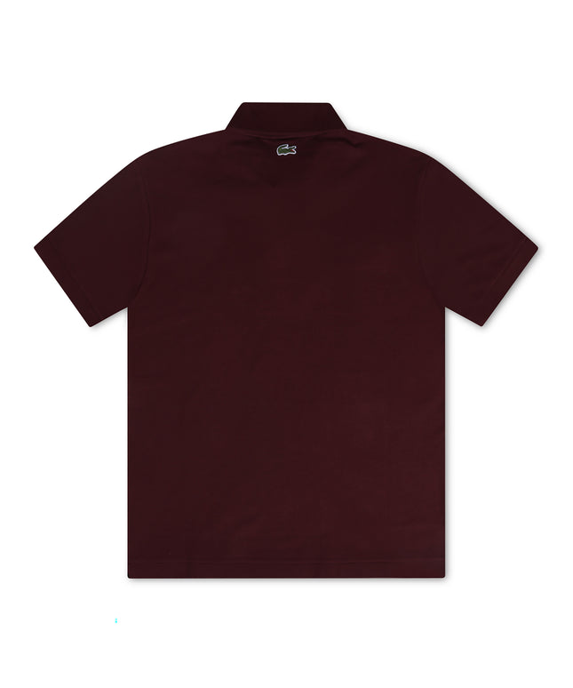 Lacoste Signature Print Polo Shirt - Bordeaux