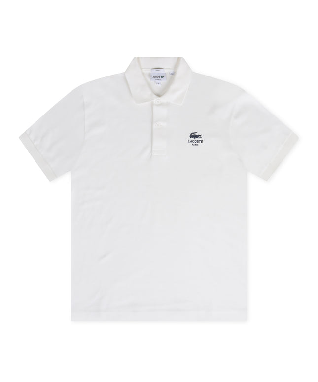 Lacoste Signature Print Polo Shirt - White