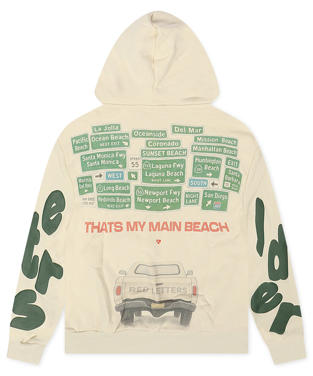 Red Letters Main Beach Scattered Hoodie - Cream