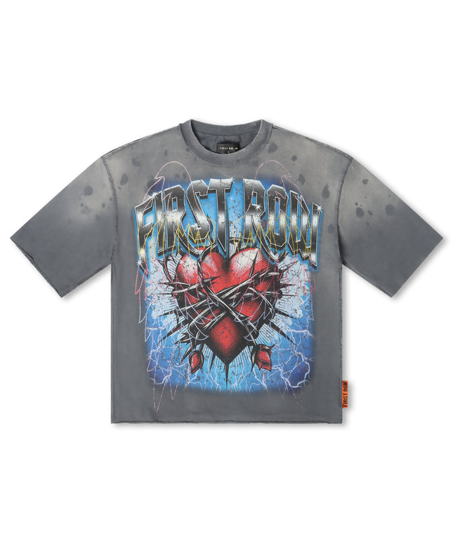 First Row Sacred Vow Cropped Tee - Grey