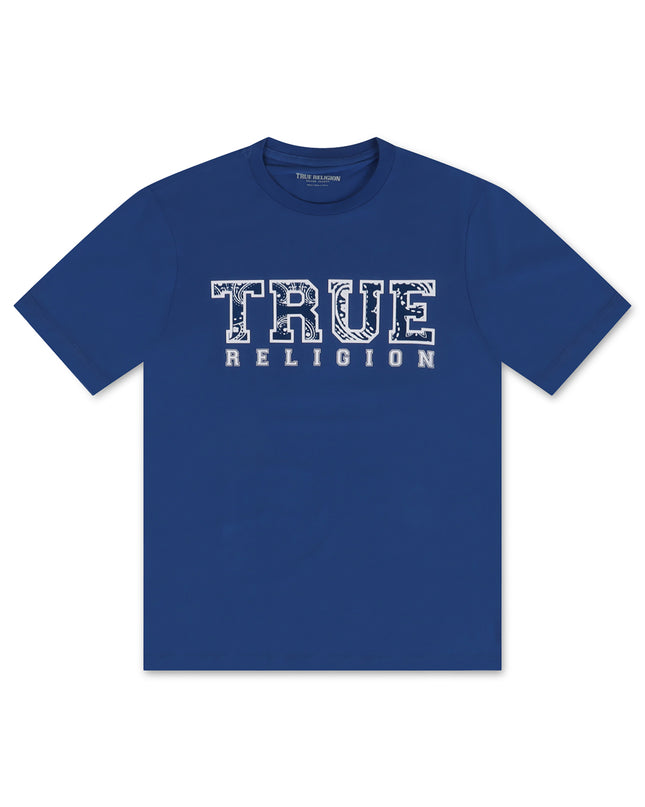 TRUE RELIGION FLOCK TEE - PACIFIC BLUE