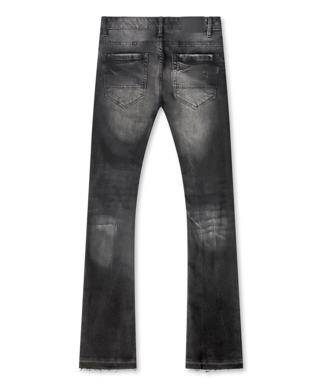 Jordan Craig Stacked Shredded Jeans - Black Shadow