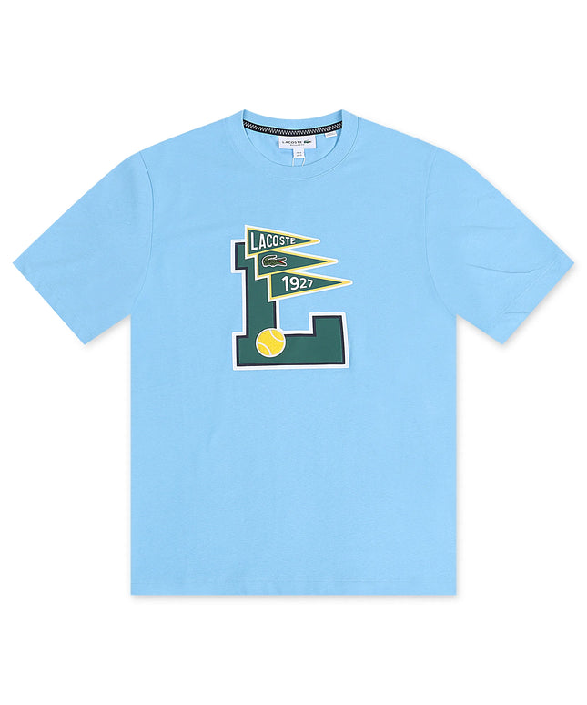 Lacoste Regular Fit Pennants Tee - Light Blue