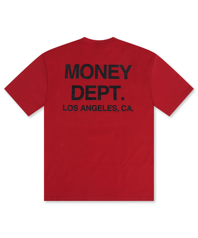 Money Dept. Los Angeles Heavyweight Tee - Burgundy/Black