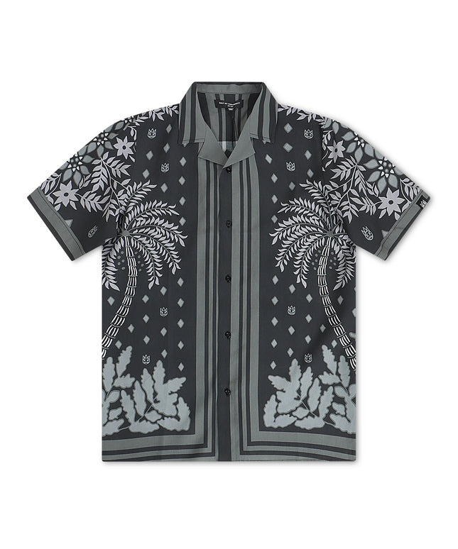 Cult Of Individuality Cuban Woven Button Up Shirt - Black