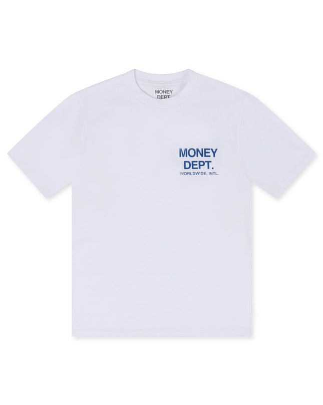 MONEY DEPT. LOS ANGELES HEAVYWEIGHT TEE - WHITE/BLUE