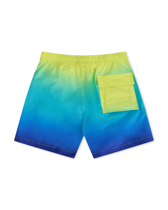 PSYCHO BUNNY MENS MALTA OMBRE COLOR CHANGING SWIM TRUNK - WILD LIME