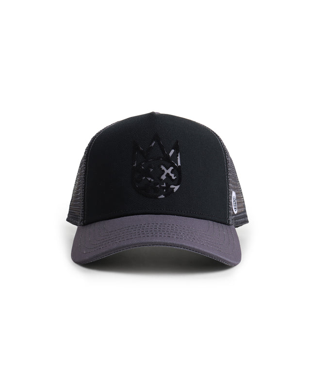 CULT OF INDIVIDUALITY CLEAN LOGO MESH BACK TRUCKER HAT - GREY