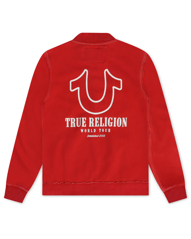 TRUE RELIGION BIG T TRACK JACKET - WASHED RED