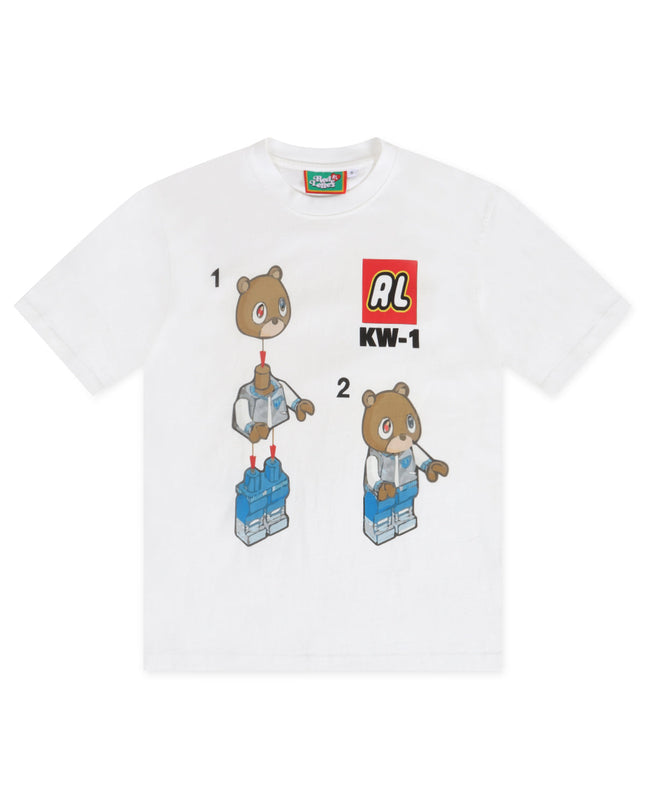 RED LETTERS LEGO BEAR TEE - WHITE