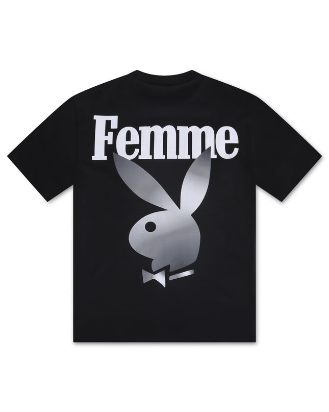 HOMME FEMME TWISTED BUNNY TEE - WASHED BLACK
