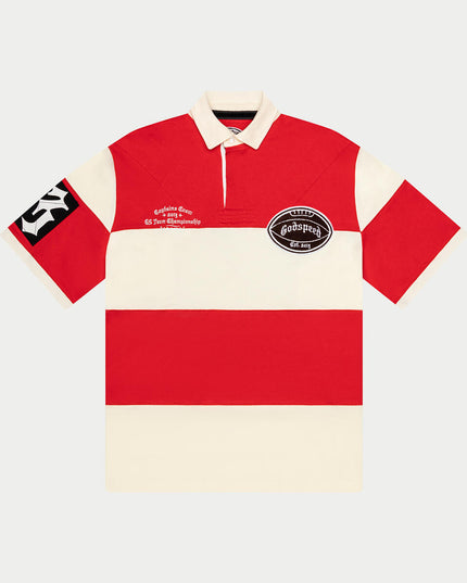 GODSPEED CLASSIC FIELD RUGBY SHIRT - WHITE/RED