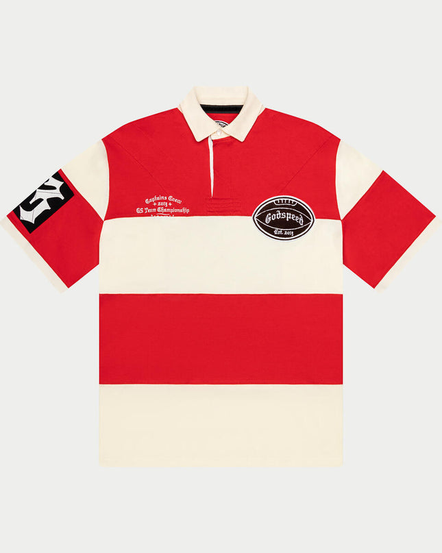 GODSPEED CLASSIC FIELD RUGBY SHIRT - WHITE/RED GODSPEED