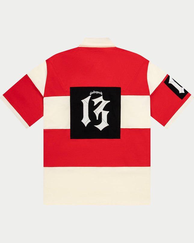 GODSPEED CLASSIC FIELD RUGBY SHIRT - WHITE/RED