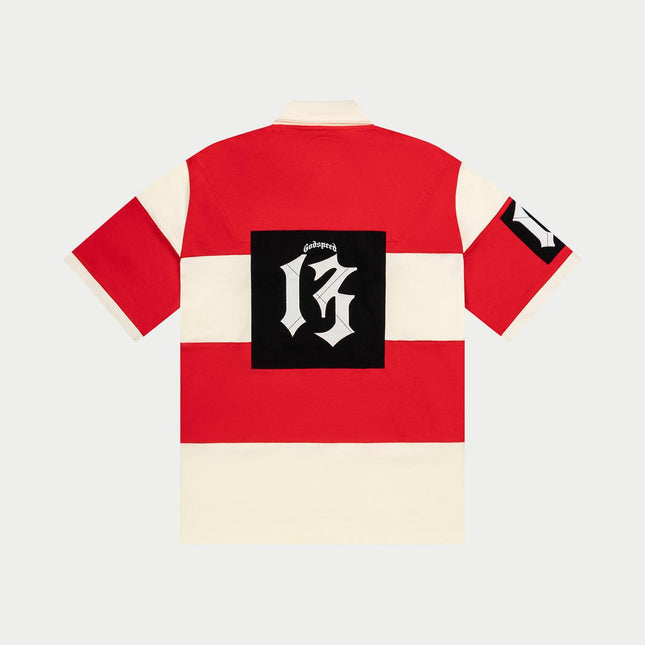 GODSPEED CLASSIC FIELD RUGBY SHIRT - WHITE/RED GODSPEED