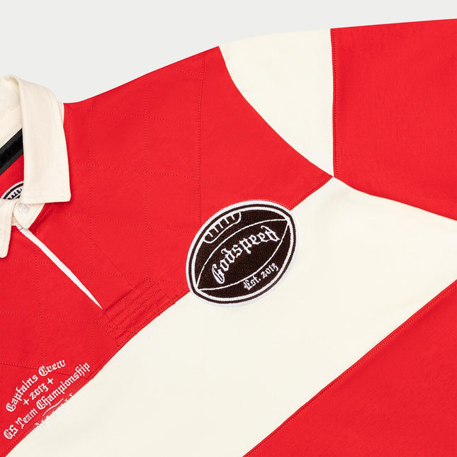 GODSPEED CLASSIC FIELD RUGBY SHIRT - WHITE/RED GODSPEED