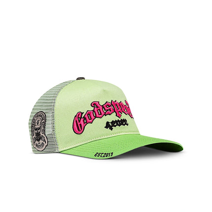 Godspeed Gs Forever Trucker Hat - Lime/Pink