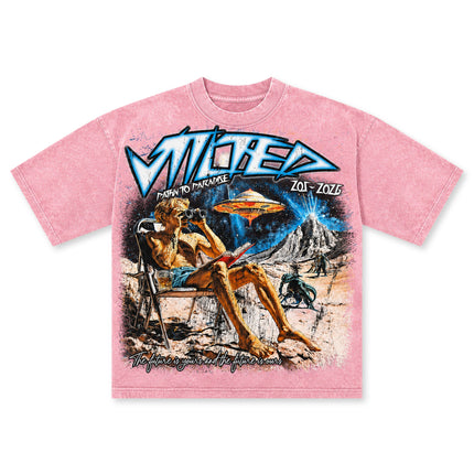 Vtilted Phenomenon Tee - Pink Wash