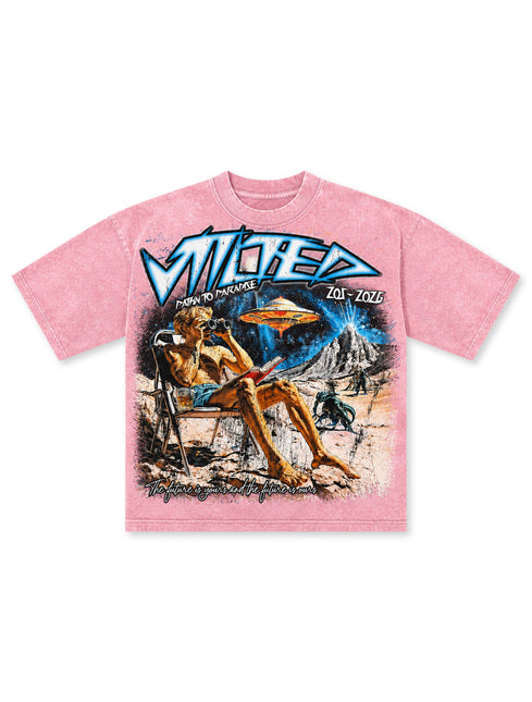 Vtilted Phenomenon Tee - Pink Wash