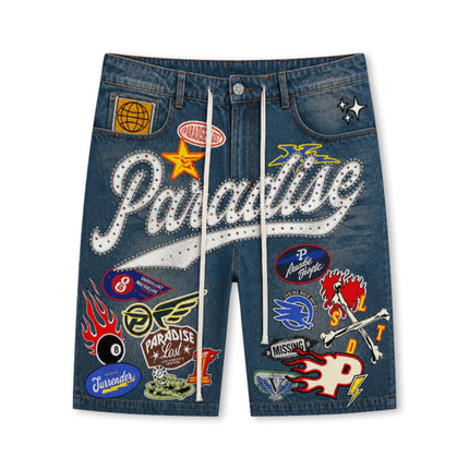 Paradise Lost Paradise Patchwork Shorts - Blue