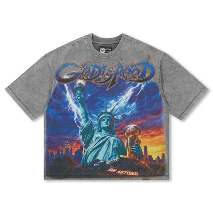 Godspeed Libery Reigns Boxy Tee - Grey Wash