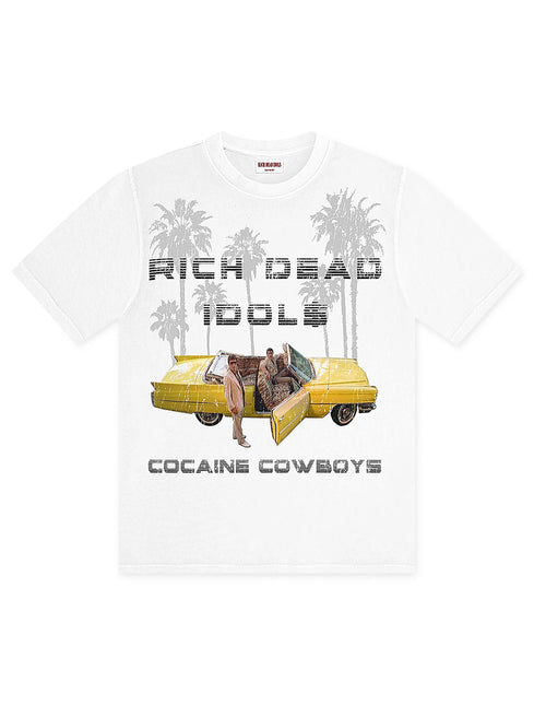 Rich Dead Idols Cocaine Cowboys Tee - White
