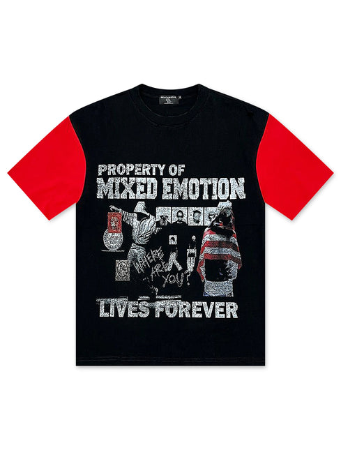 Mixed Emotion Fracture Tee - Black/Red