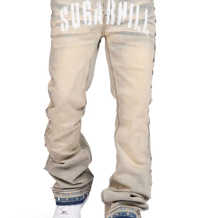 Sugarhill Dallas Stacked Jeans - Wheat Fade