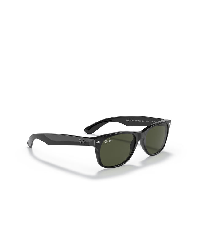 Ray Ban New Wayfarer Classic Glasses - Rubber Black/G15 Green