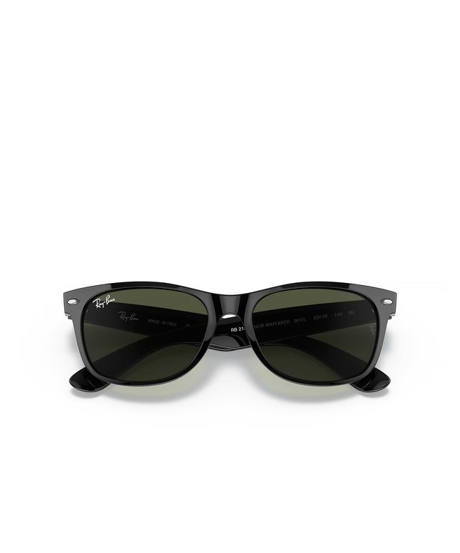 Ray Ban New Wayfarer Classic Glasses - Rubber Black/G15 Green
