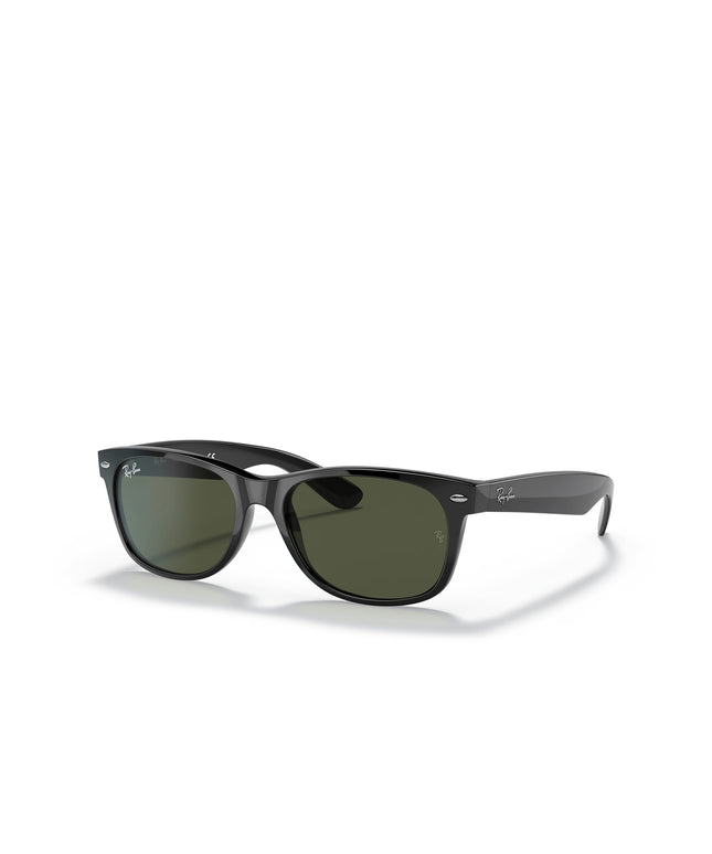 Ray Ban New Wayfarer Classic Glasses - Rubber Black/G15 Green