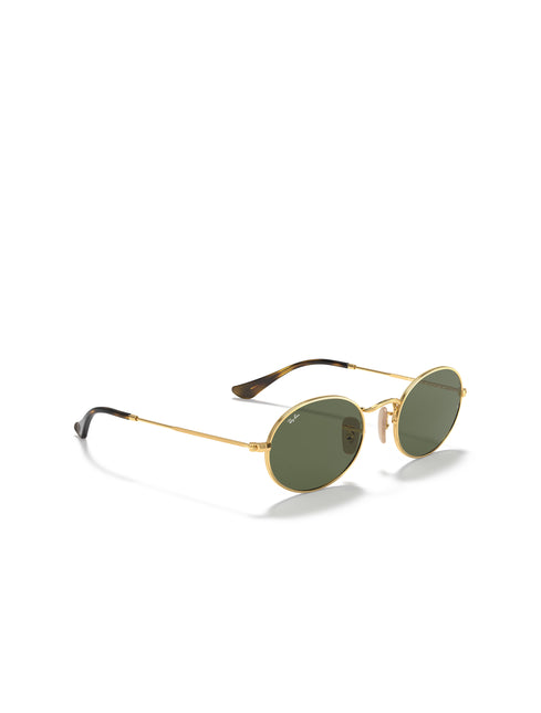 Ray Ban Oval Flat Lenses Glasses - Polished Arista Gold/Green