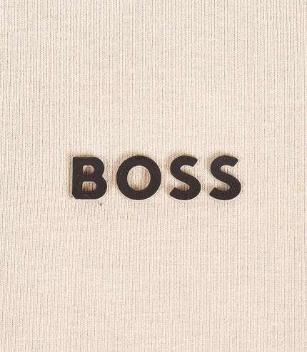 Boss Green Contrast Logo Tee - Cream