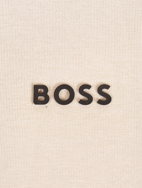 Boss Green Contrast Logo Tee - Cream