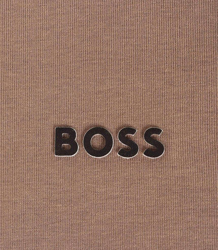 Boss Green Contrast Logo Tee - Brown