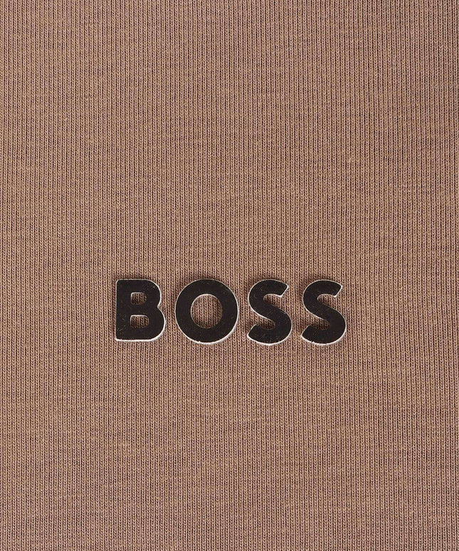 Boss Green Contrast Logo Tee - Brown