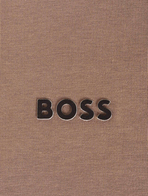 Boss Green Contrast Logo Tee - Brown