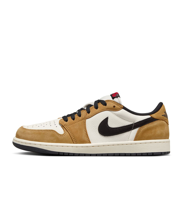 Air Jordan 1 Low OG Hombre Sail/Negro-Golden Harvest-Gym Rojo