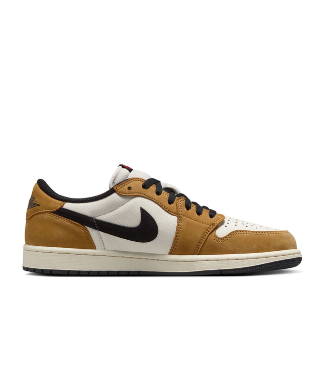 Air Jordan 1 Low OG Hombre Sail/Negro-Golden Harvest-Gym Rojo
