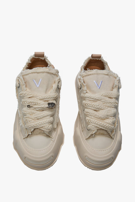 Valabasas "Vision" Low Top Shoes - Cream Leather