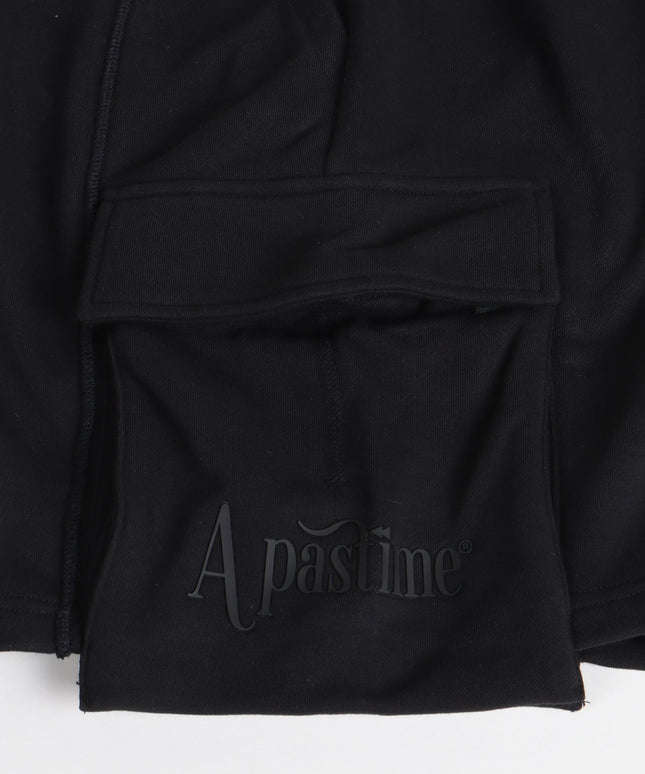 Apastime Vacation in Portugal French Terry Belted Shorts - Black - Denim Exchange USA