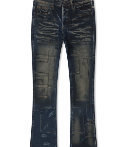 Valabasas Bricks Stacked Denim - Dirty Blue