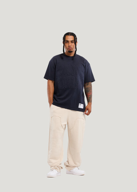 Memory Lane Monogram Embossed Tee - Vintage Black