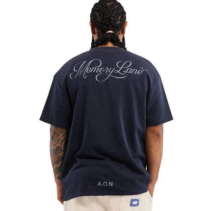 Memory Lane Monogram Embossed Tee - Vintage Black